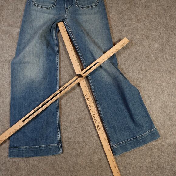 Anthropologie Maeve Jeans 23 Colette Cropped Wide Leg High Rise Denim - Picture 2 of 10